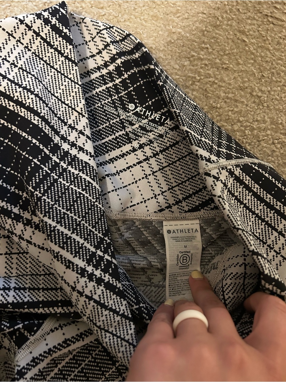 Athleta Plaid Salutation Stash Textured Tight - Picture 3 of 4
